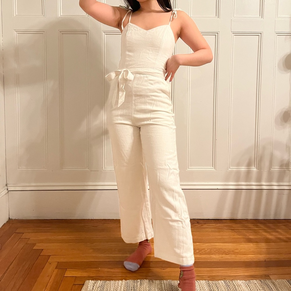 White Linen Jumpsuit - Perfect for graduation
